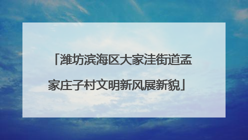 潍坊滨海区大家洼街道孟家庄子村文明新风展新貌