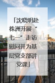 沈晓明赴株洲开展“七一”走访慰问并为基层党支部讲党课