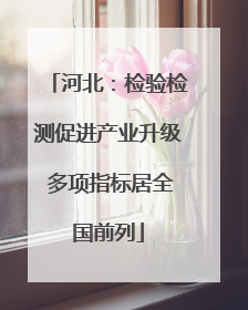 河北：检验检测促进产业升级 多项指标居全国前列