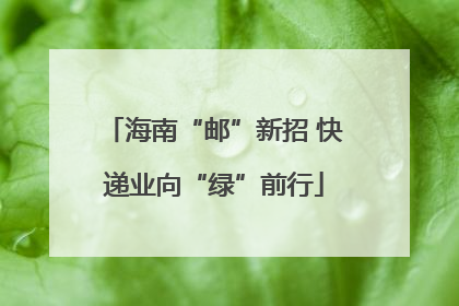 海南“邮”新招 快递业向“绿”前行