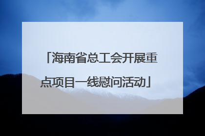 海南省总工会开展重点项目一线慰问活动