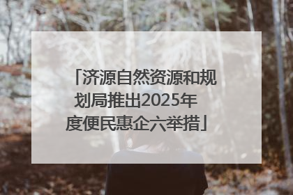 济源自然资源和规划局推出2025年度便民惠企六举措