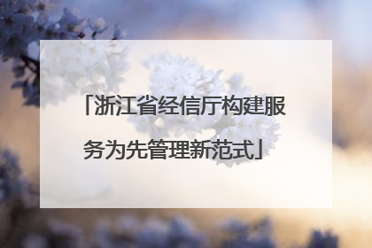浙江省经信厅构建服务为先管理新范式