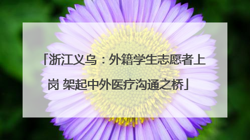 浙江义乌：外籍学生志愿者上岗 架起中外医疗沟通之桥