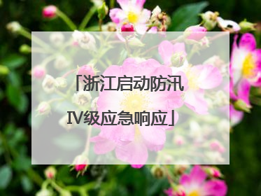 浙江启动防汛Ⅳ级应急响应