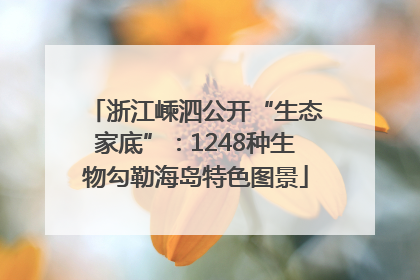 浙江嵊泗公开“生态家底”：1248种生物勾勒海岛特色图景