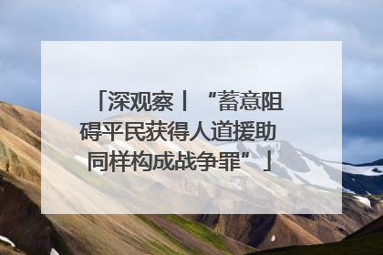深观察丨“蓄意阻碍平民获得人道援助同样构成战争罪”