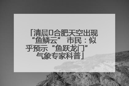 清晨﻿合肥天空出现“鱼鳞云” 市民：似乎预示“鱼跃龙门” 气象专家科普