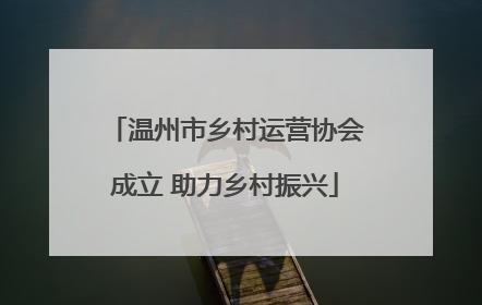 温州市乡村运营协会成立 助力乡村振兴