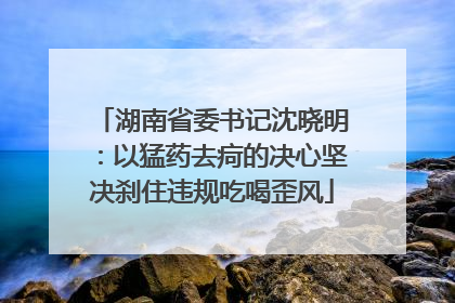 湖南省委书记沈晓明：以猛药去疴的决心坚决刹住违规吃喝歪风