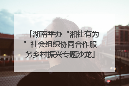 湖南举办“湘社有为”社会组织协同合作服务乡村振兴专题沙龙