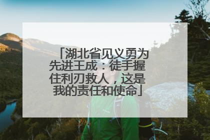 湖北省见义勇为先进王成：徒手握住利刃救人，这是我的责任和使命
