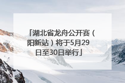 湖北省龙舟公开赛（阳新站）将于5月29日至30日举行