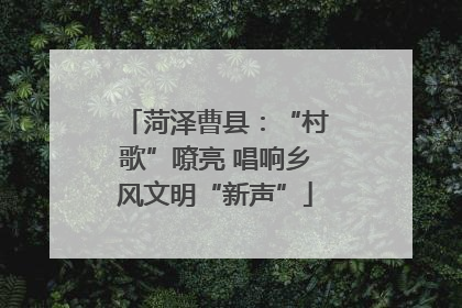菏泽曹县：“村歌”嘹亮 唱响乡风文明“新声”
