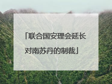 联合国安理会延长对南苏丹的制裁