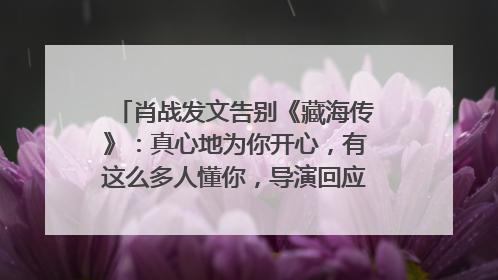 肖战发文告别《藏海传》：真心地为你开心，有这么多人懂你，导演回应“是否有第二季”