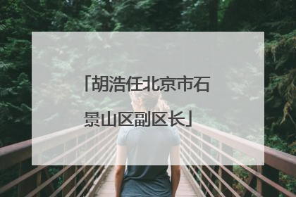 胡浩任北京市石景山区副区长