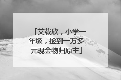 艾载欣，小学一年级，捡到一万多元现金物归原主