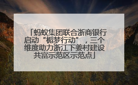 蚂蚁集团联合浙商银行启动“栀梦行动”，三个维度助力浙江下姜村建设共富示范区示范点