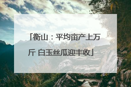 衡山：平均亩产上万斤 白玉丝瓜迎丰收