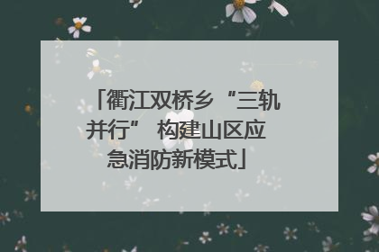 衢江双桥乡“三轨并行” 构建山区应急消防新模式