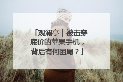 观澜亭｜被击穿底价的苹果手机，背后有何困局？
