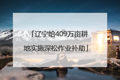 辽宁给409万亩耕地实施深松作业补助