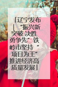 辽宁发布｜“振兴新突破 决胜勇争先”铁岭市坚持“项目为王”推进经济高质量发展