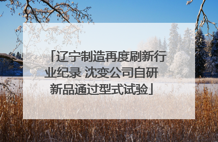 辽宁制造再度刷新行业纪录 沈变公司自研新品通过型式试验