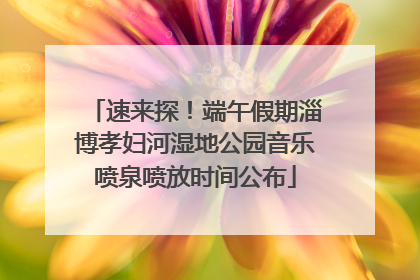 速来探！端午假期淄博孝妇河湿地公园音乐喷泉喷放时间公布