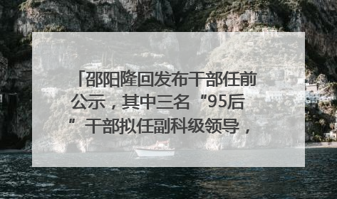 邵阳隆回发布干部任前公示，其中三名“95后”干部拟任副科级领导，均系硕士选调生