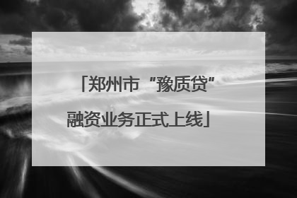 郑州市“豫质贷”融资业务正式上线