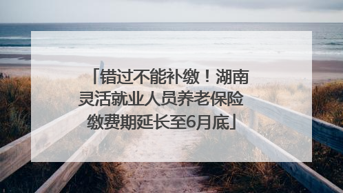 错过不能补缴！湖南灵活就业人员养老保险缴费期延长至6月底