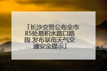 长沙交警公布全市85处易积水路口路段 发布暴雨天气交通安全提示