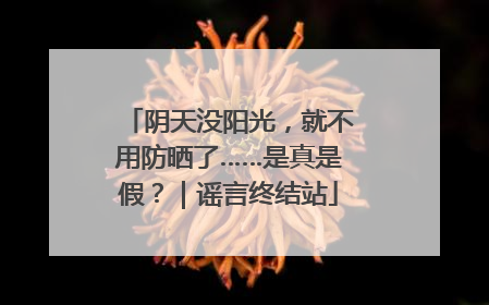 阴天没阳光，就不用防晒了……是真是假？｜谣言终结站