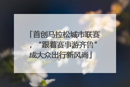 首创马拉松城市联赛，“跟着赛事游齐鲁”成大众出行新风尚