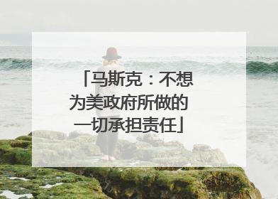马斯克：不想为美政府所做的一切承担责任