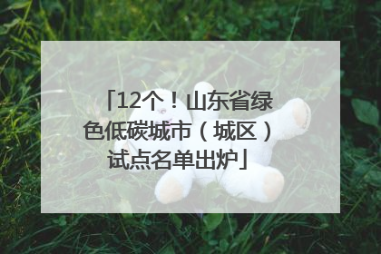 12个！山东省绿色低碳城市（城区）试点名单出炉