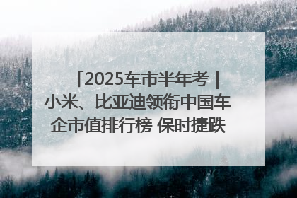 2025车市半年考｜小米、比亚迪领衔中国车企市值排行榜 保时捷跌出全球TOP10