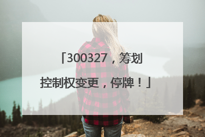 300327，筹划控制权变更，停牌！