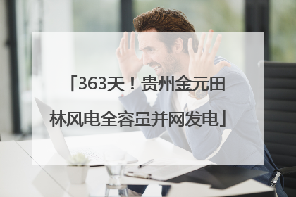 363天！贵州金元田林风电全容量并网发电